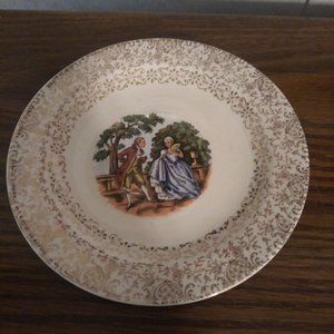 Cronin China Co. Dancing Colonial Couple Saucer Ma
